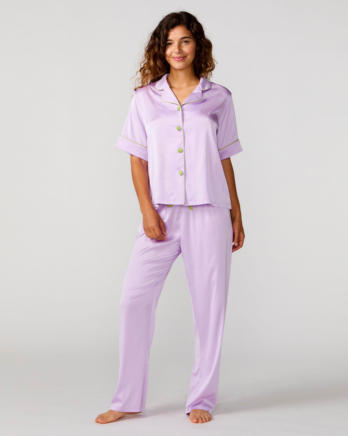 Lavender Silky Pant Set