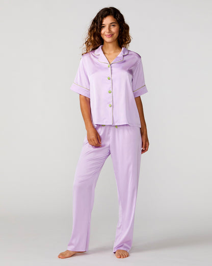 Lavender Silky Pant Set