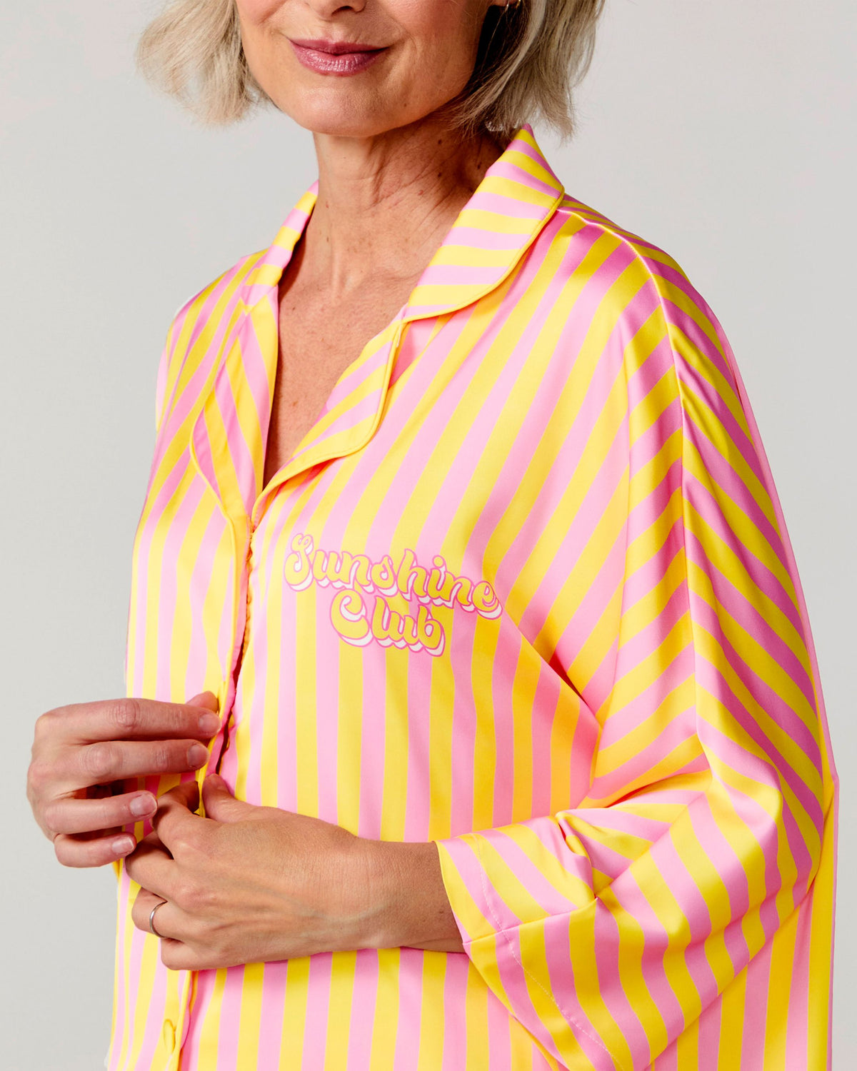 Sunshine Club Silky 3/4 Sleeve Pant Set