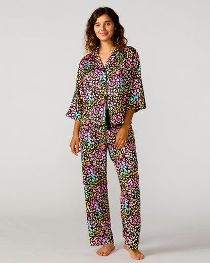 Bright Animal Silky 3/4 Shirt Pant Set