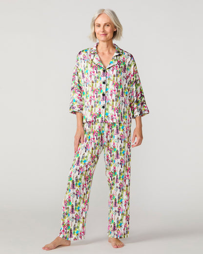 Fashionista Silky 3/4 Shirt Pant Set