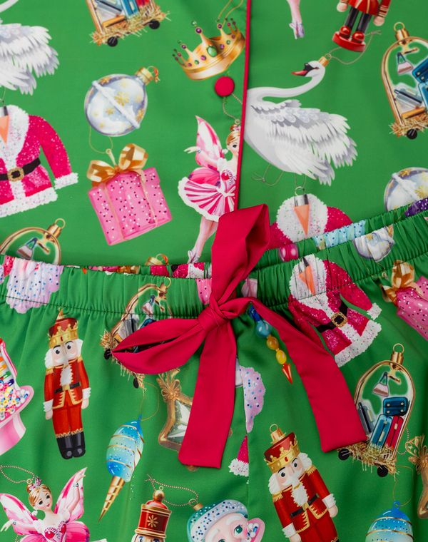 Silky Holiday Baubles 3/4 Sleeve Short Set