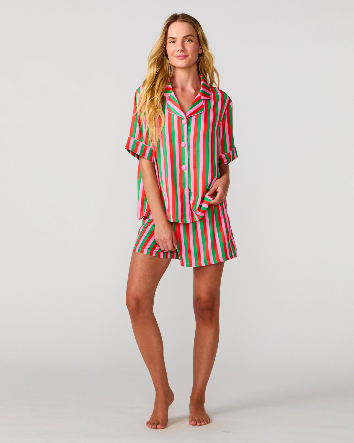 Candy Christmas Silky Short Set