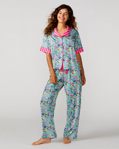 90's Girls Silky Pant Set