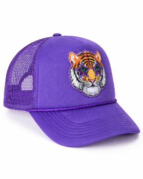 Tiger Trucker Hat, Purple