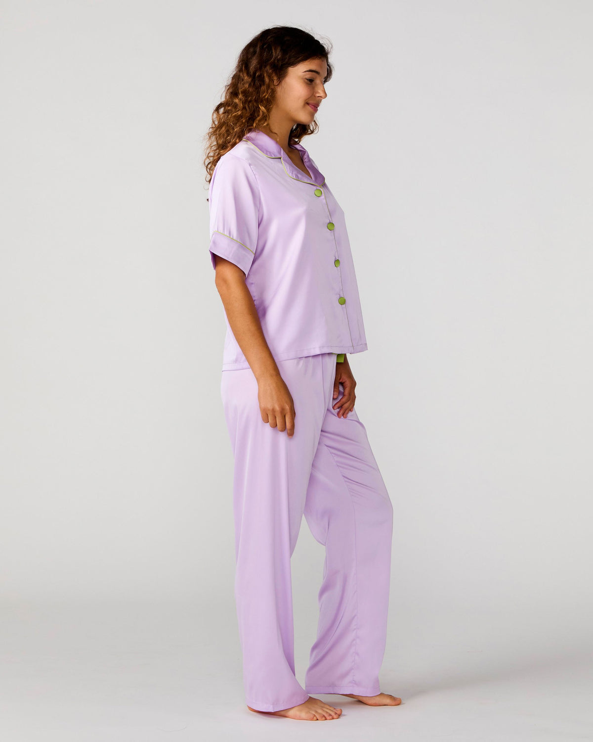 Lavender Silky Pant Set
