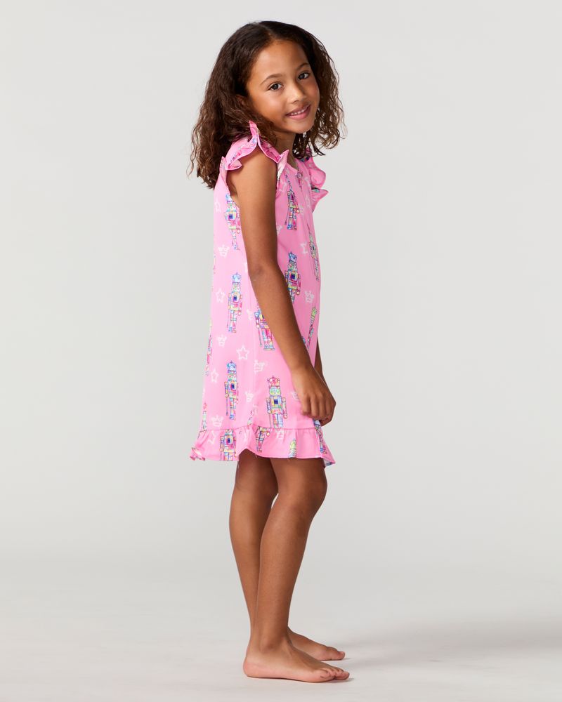 Kids Graffiti Nutcracker Silky Dress, Pink