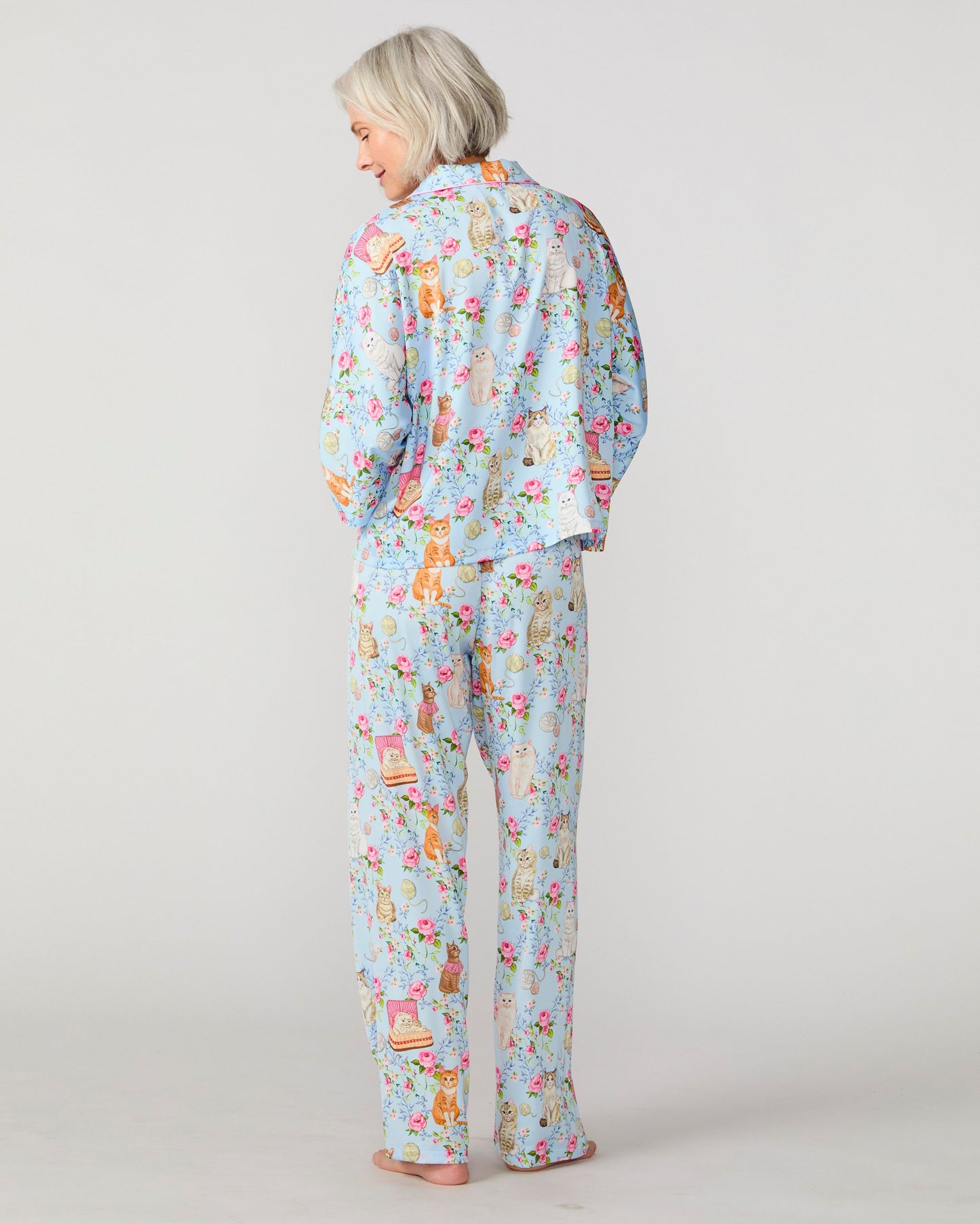 Silky House Cats 3/4 Sleeve Pant Set