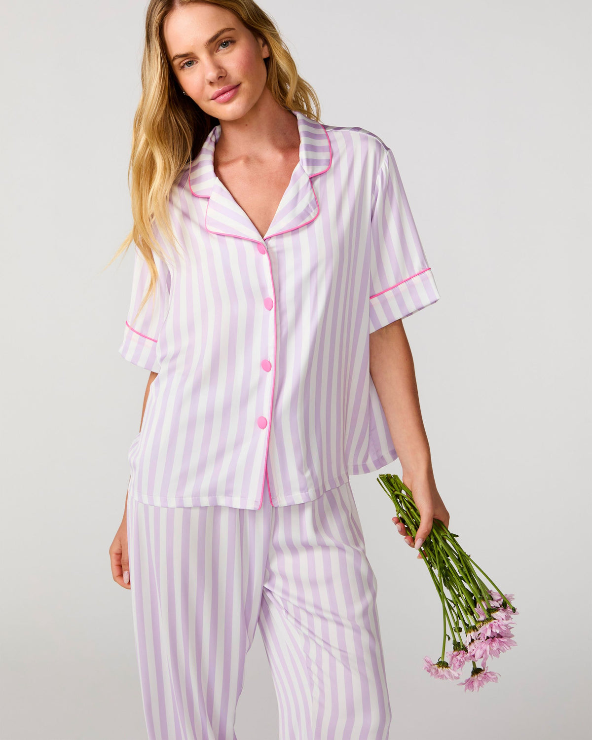 Lavender Luxe Silky Pant Set