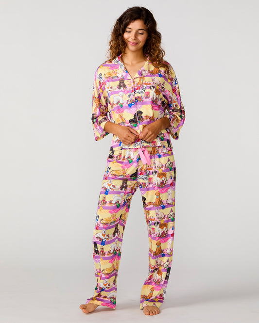Best In Show 3/4 Sleeve Silky Pant Set