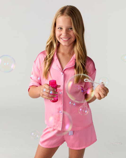 Kids Bubblegum Silky Short Set