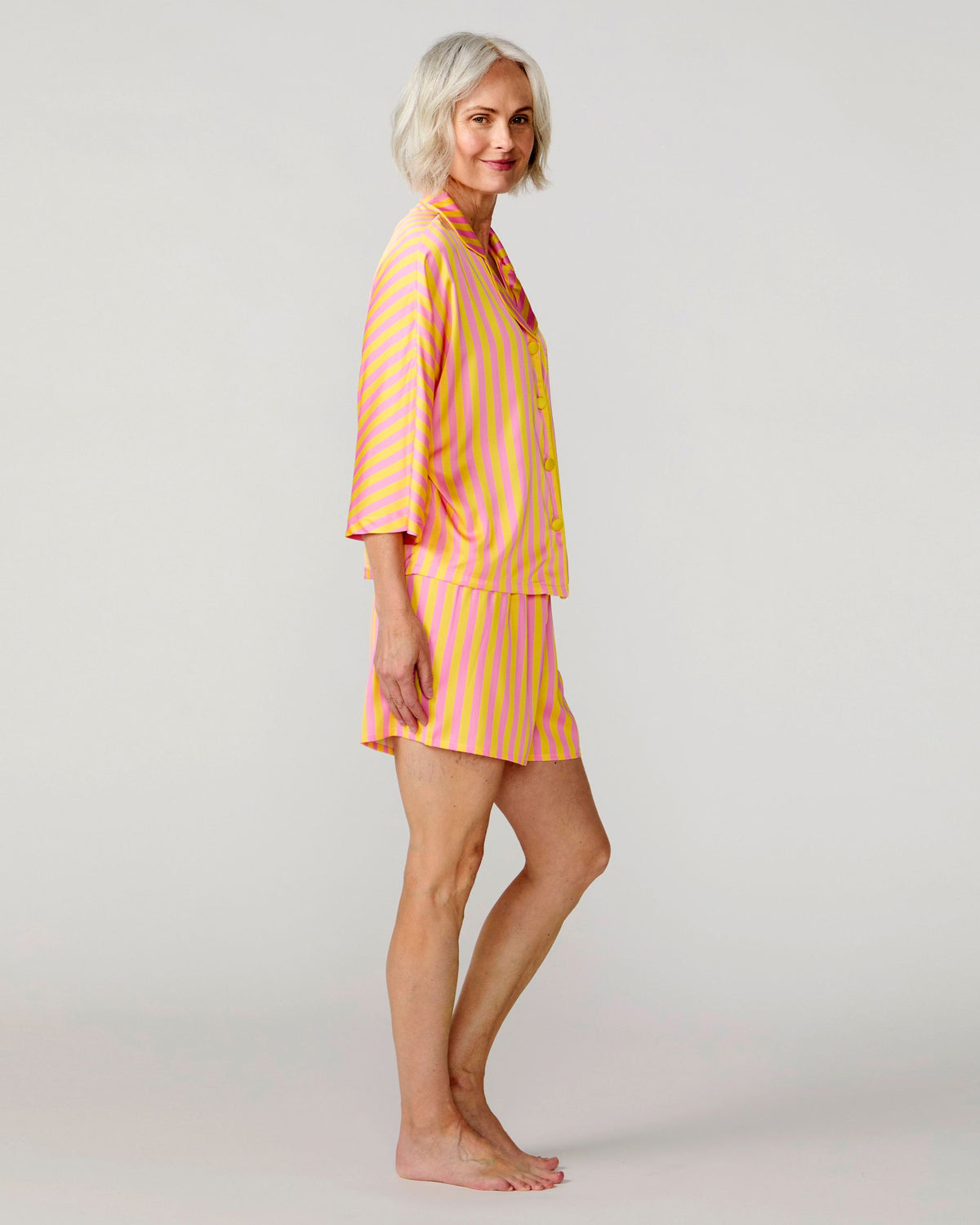 Sunshine Club Silky 3/4 Sleeve Short Set
