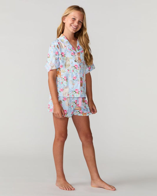 Kids House Cats Silky Short Set