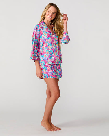 Disco Queen Silky 3/4 Shirt Set