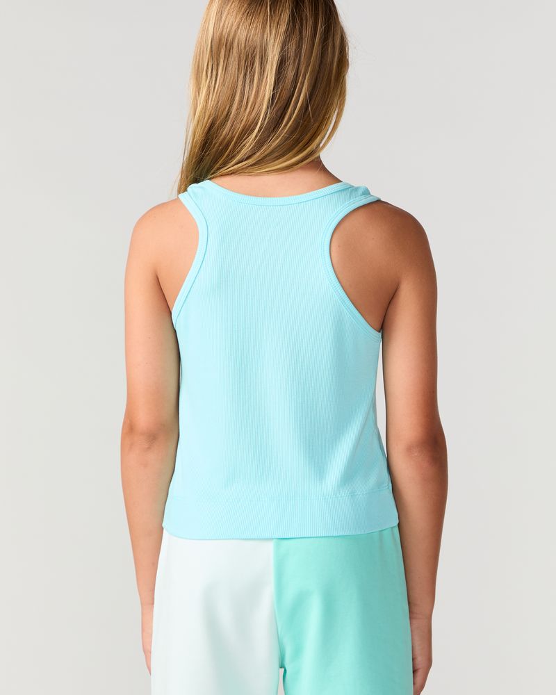 Kids Sunshine Classic Ribbed Tank, Turquoise