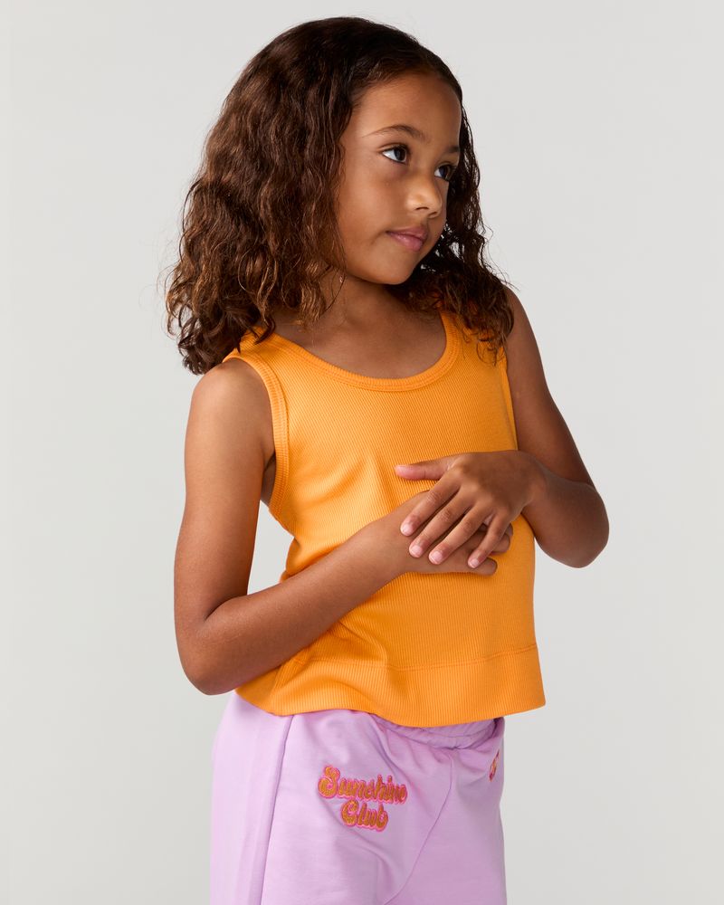Kids Sunshine Classic Ribbed Tank, Orange