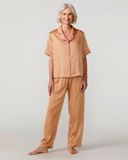 Nude Silky Pant Set