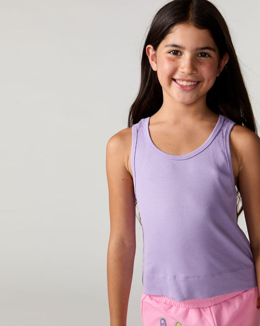 Kids Sunshine Classic Ribbed Tank, Purple
