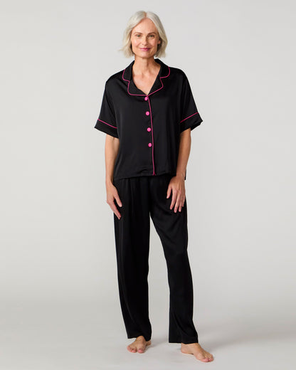Black Silky Pant Set