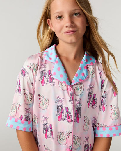 Kids Swan Lake Silky Short Set