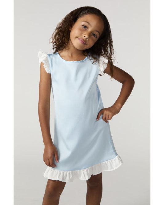 Kids Blue Silky Dress