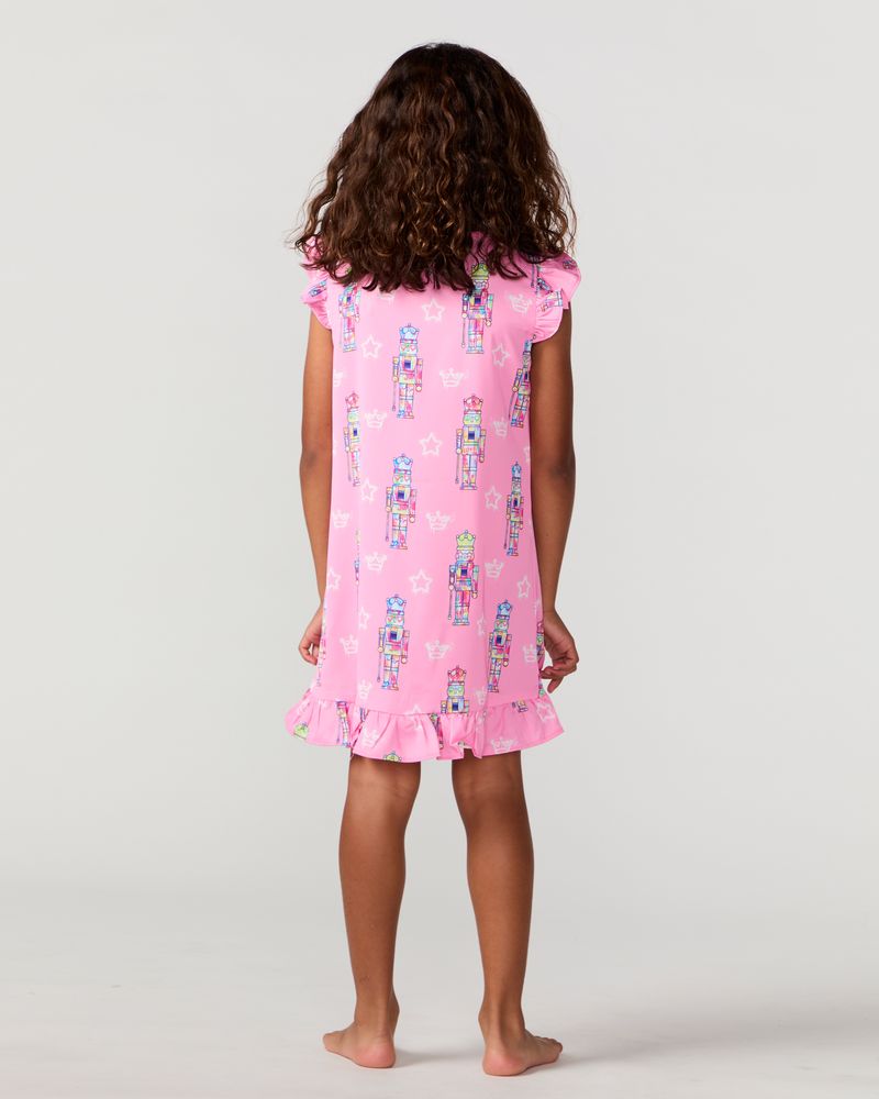 Kids Graffiti Nutcracker Silky Dress, Pink