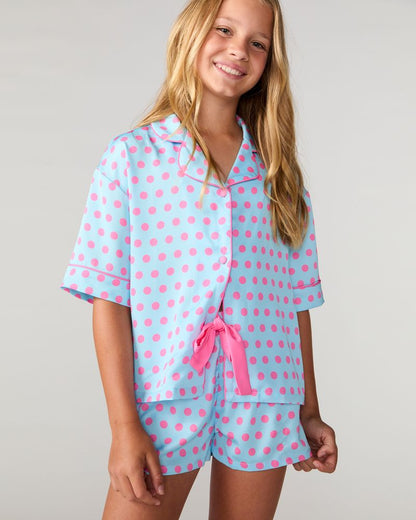 Kids Polka Pop Silky Short Set