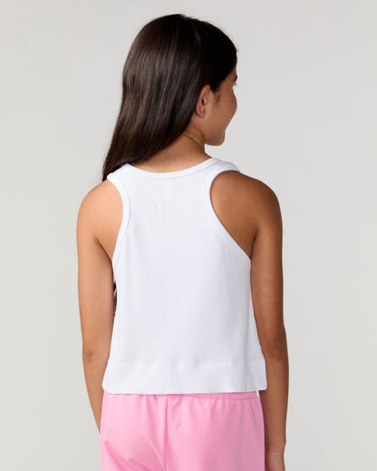 Kids Sunshine Classic Ribbed Tank, White