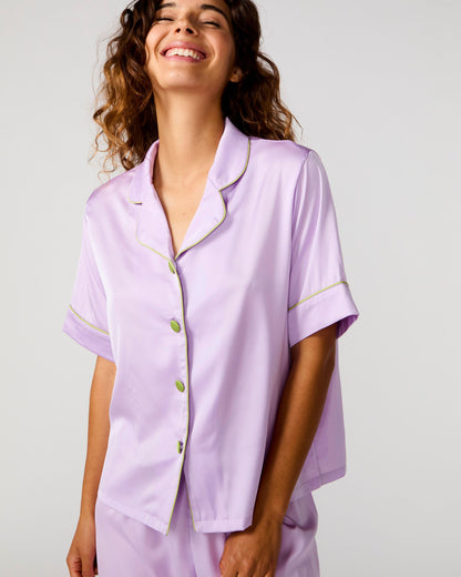 Lavender Silky Pant Set