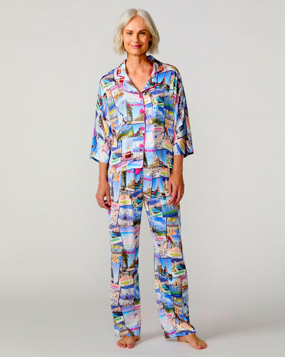 World Traveler Silky 3/4 Sleeve Pant Set