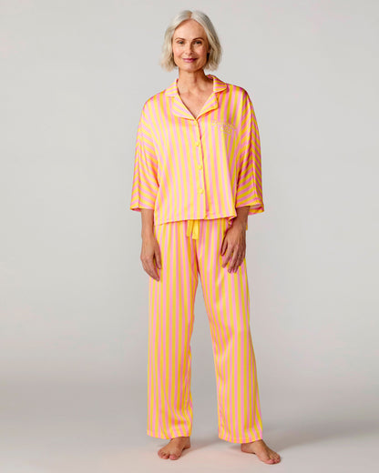 Sunshine Club Silky 3/4 Sleeve Pant Set