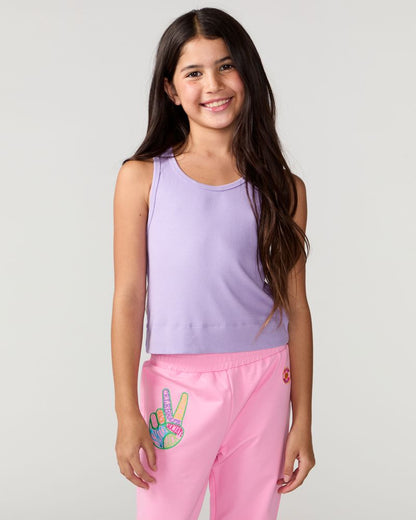 Kids Sunshine Classic Ribbed Tank, Purple