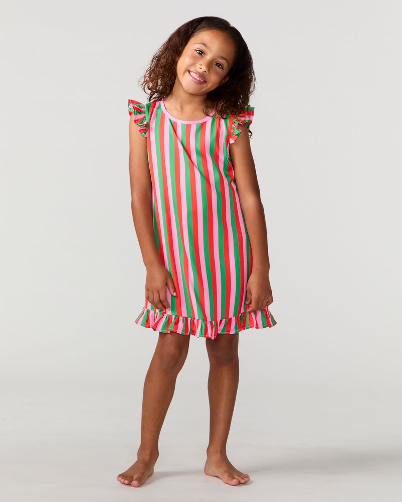 Kid Christmas Candy Silky Dress