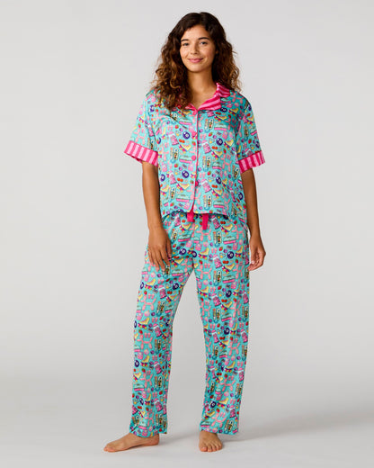 90's Girls Silky Pant Set