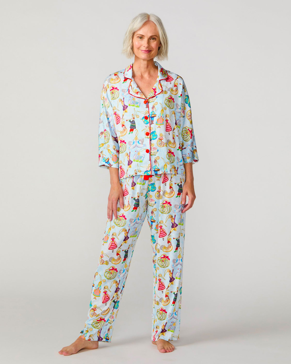 12 Days Silky 3/4 Sleeve Pant Set