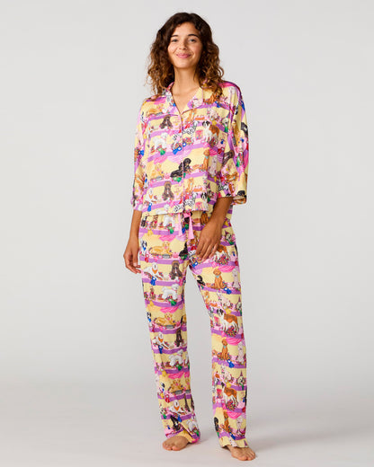 Best In Show 3/4 Sleeve Silky Pant Set