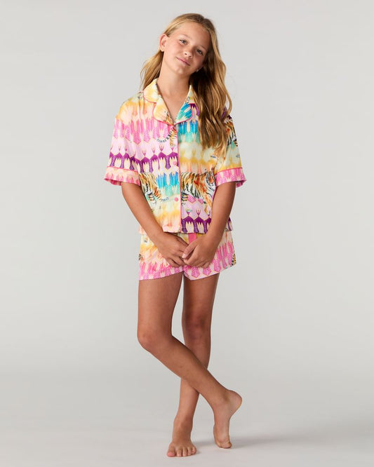 Kids Tiger Royale Silky Short Set