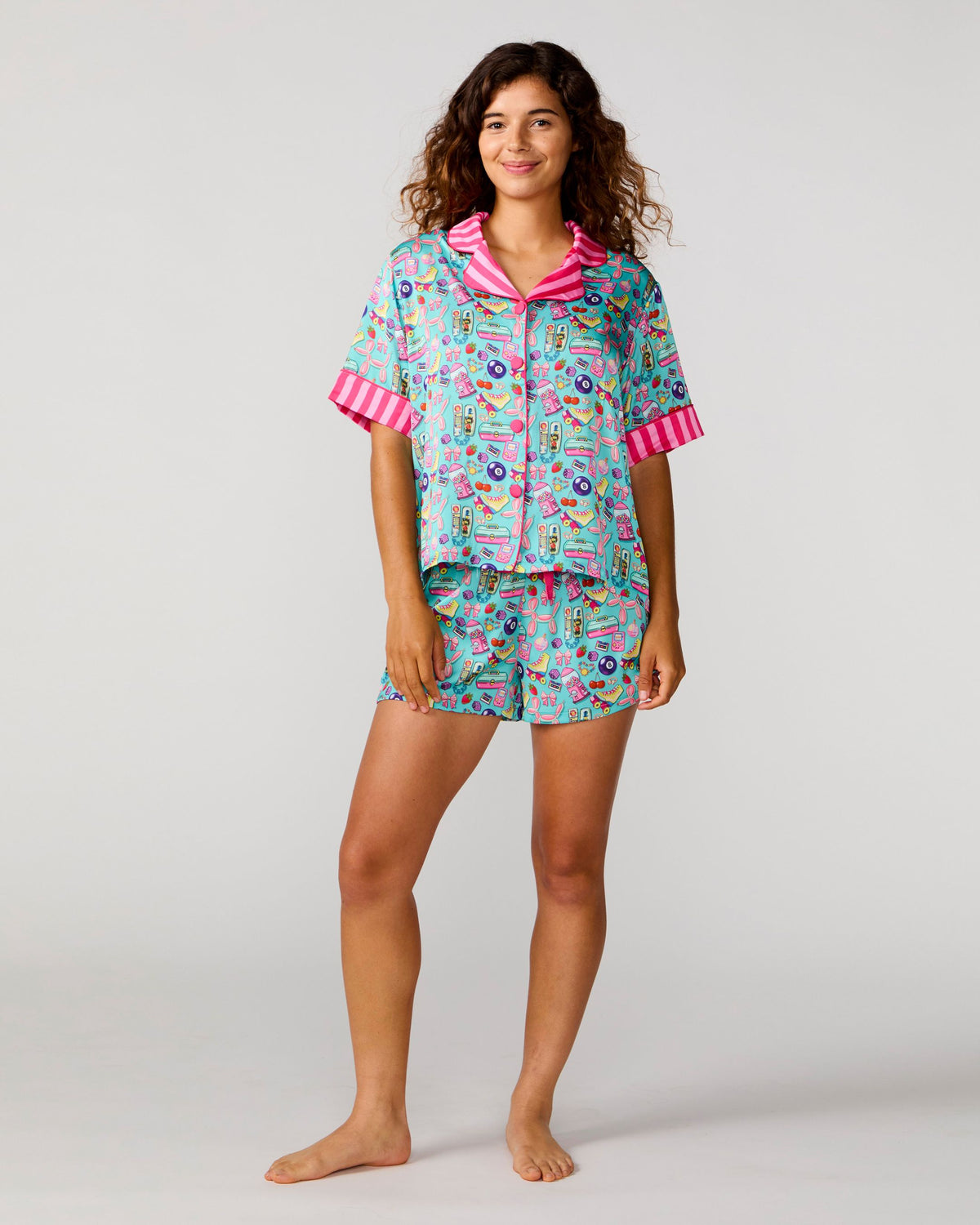 90's Girl Silky Short Set