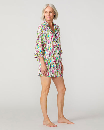 Fashionista Silky 3/4 Shirt Set