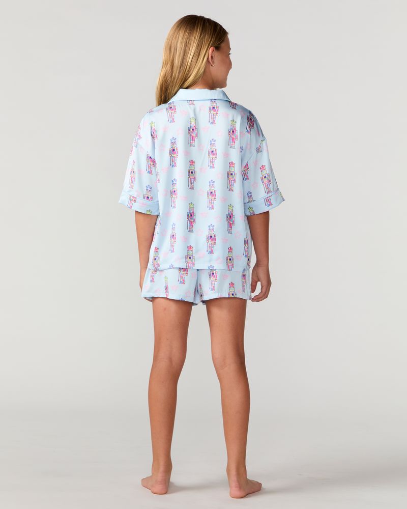 Kids Nutcracker Silky Short Set, Blue