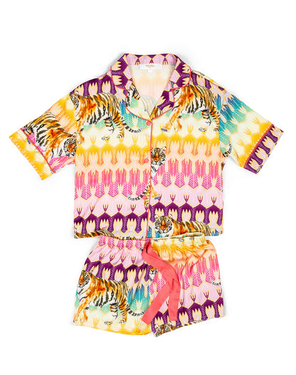 Kids Tiger Royale Silky Short Set
