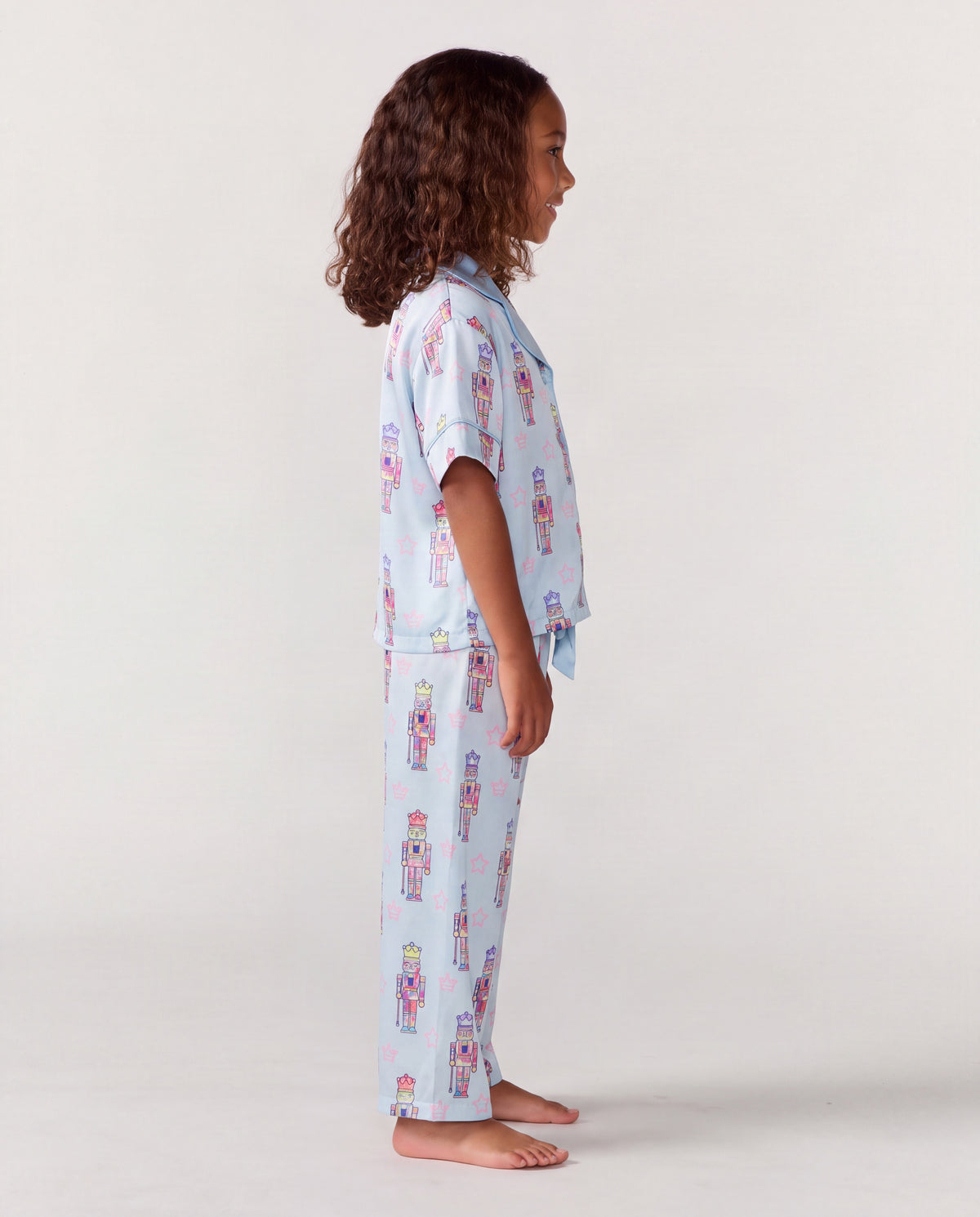 Kids Nutcracker Silky Pant Set, Blue