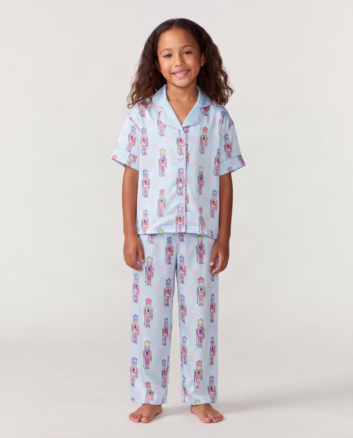 Kids Nutcracker Silky Pant Set, Blue