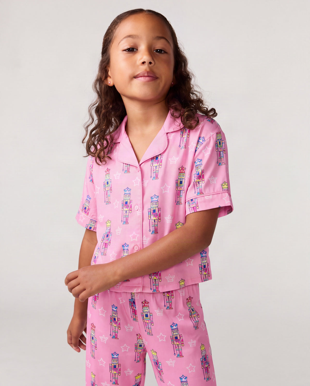 Kids Nutcracker Silky Pant Set, Pink