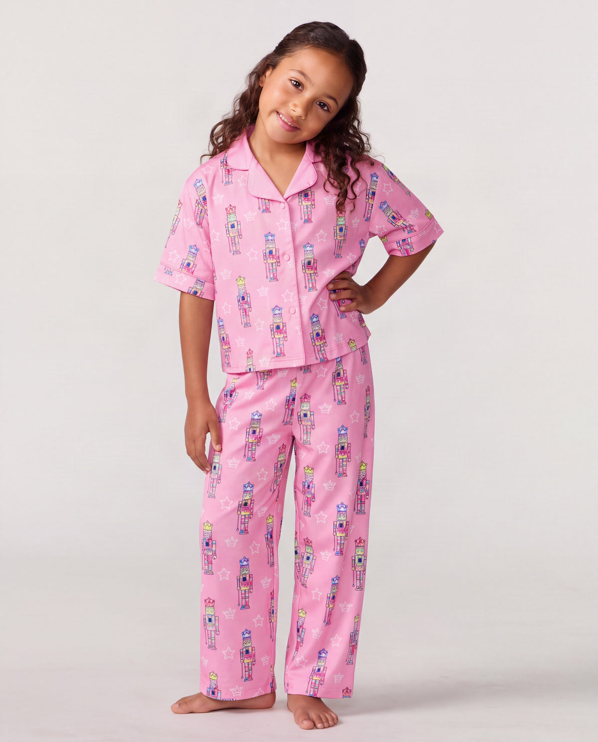 Kids Nutcracker Silky Pant Set, Pink