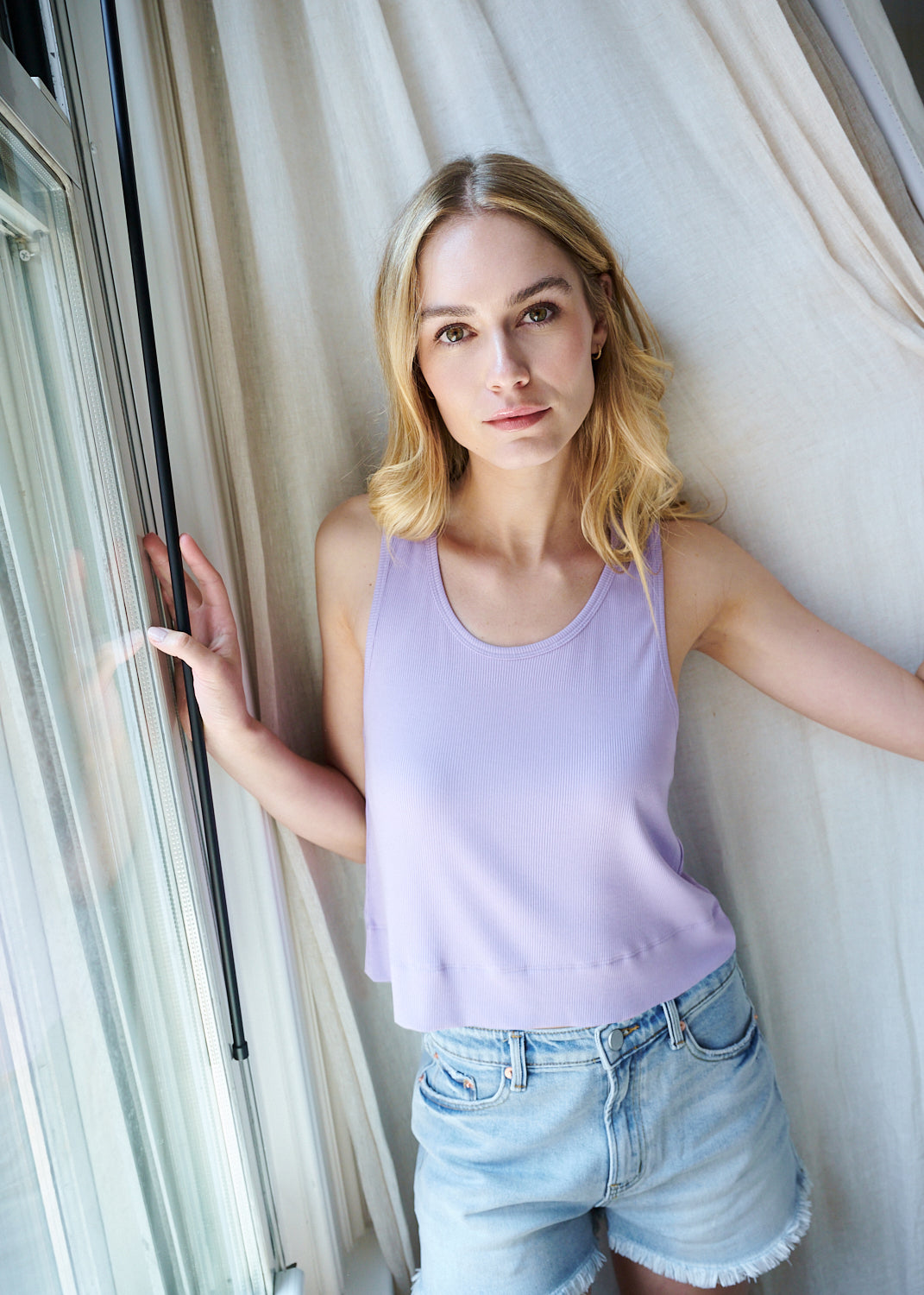 Sunshine Classic Ribbed Tank, Purple